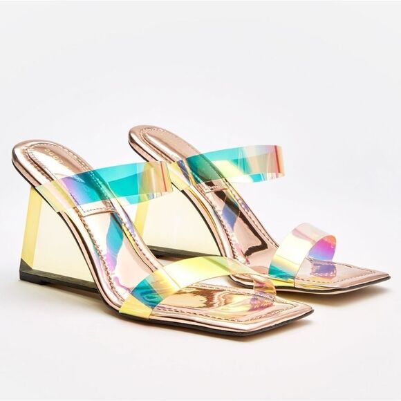 NIB Good American CINDER-F*CKING-RELLA WEDGE - Picture 2 of 12